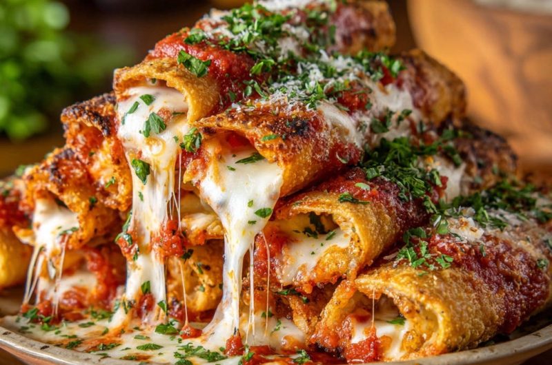 Käse-Hähnchen-Roll-Ups