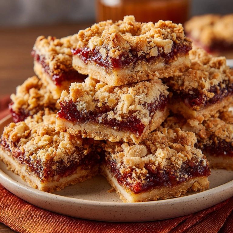 Himbeer-Streusel-Schnitten im Nahaufnahme-Querschnitt, der die fruchtige Füllung und den knusprigen Streusel-Belag zeigt.