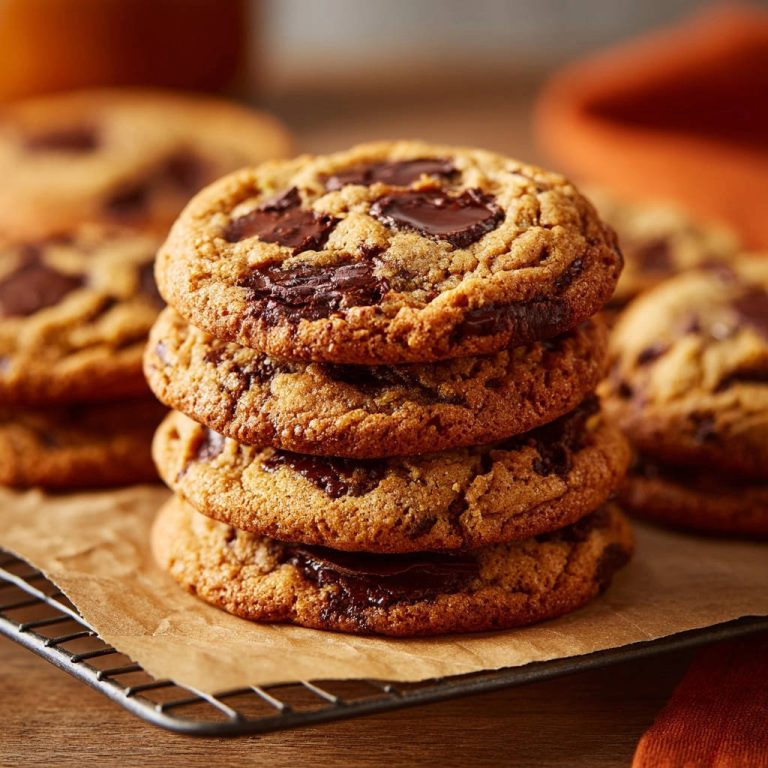 Klassische Chocolate Chip Cookies, frisch gebacken und in einem köstlichen Stapel präsentiert, mit geschmolzener Schokolade.