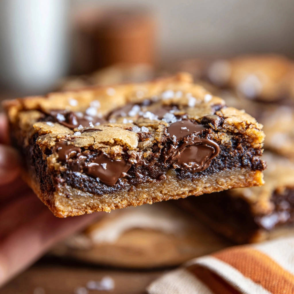Meine Unwiderstehlichen Chocolate Chip Bars Querschnitt 1 Meine unwiderstehlichen Chocolate Chip Bars zeigen hier einen köstlichen, saftigen Querschnitt, der die schokoladige Fülle offenbart.