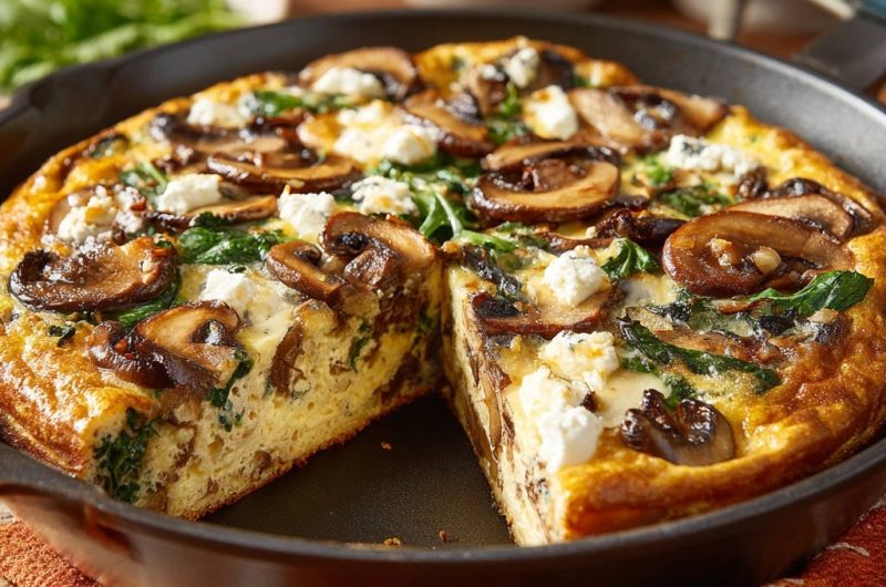 Pilz-Spinat-Frittata