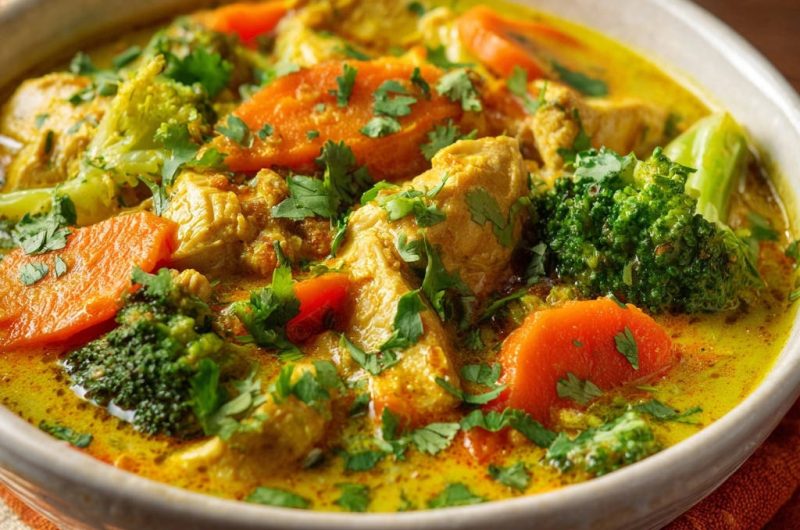 Hähnchen-Brokkoli-Karotten-Curry