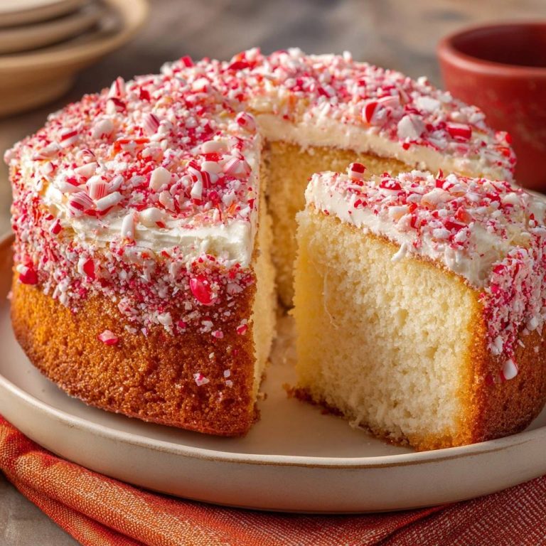 Pfefferminz-Buttercreme-Kuchen mit einem herausgeschnittenen Stück zeigt die fluffige Textur und die zarte Buttercreme-Füllung.
