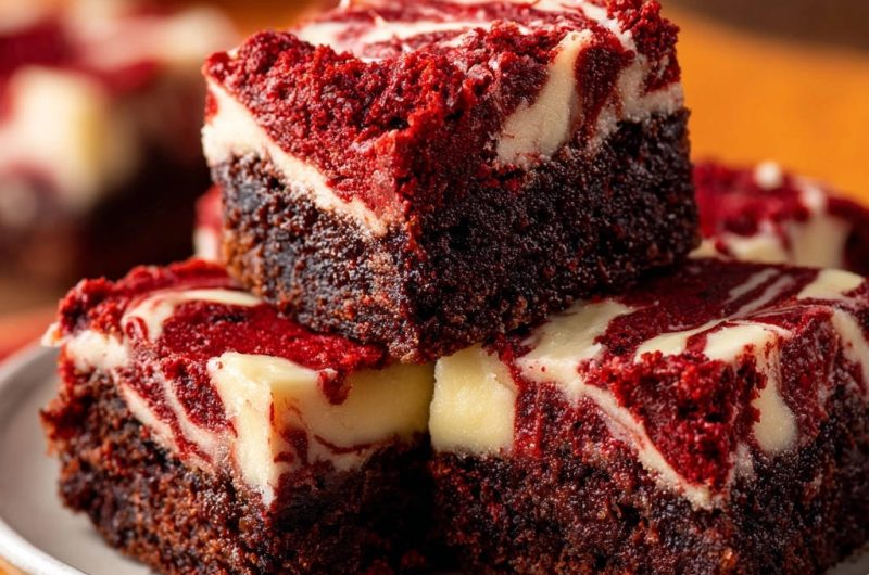 Rote Samt Cheesecake Brownies