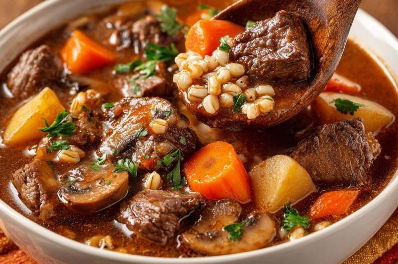 Rindfleisch-Gersten-Gulasch