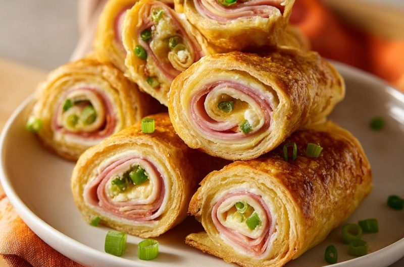 Schinken-Käse-Blätterteig-Röllchen