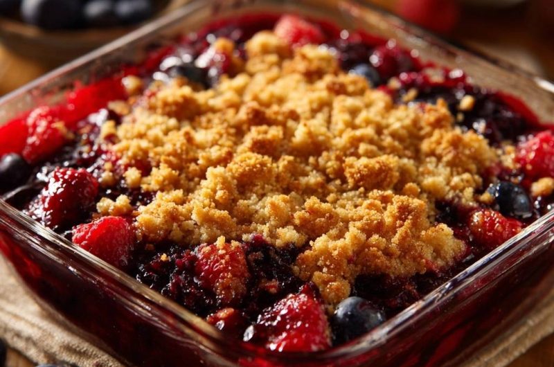 Himbeer-Blaubeer-Crumble