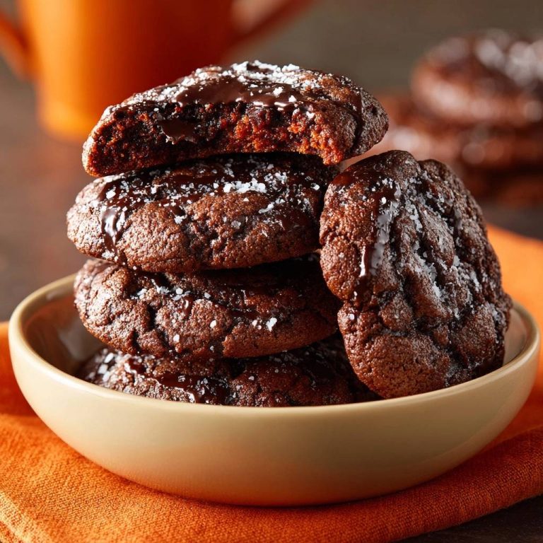 Salzige Schoko-Cookies zeigen einen köstlichen Querschnitt, der die saftige Textur und das geschmolzene Schokoladenherz offenbart.