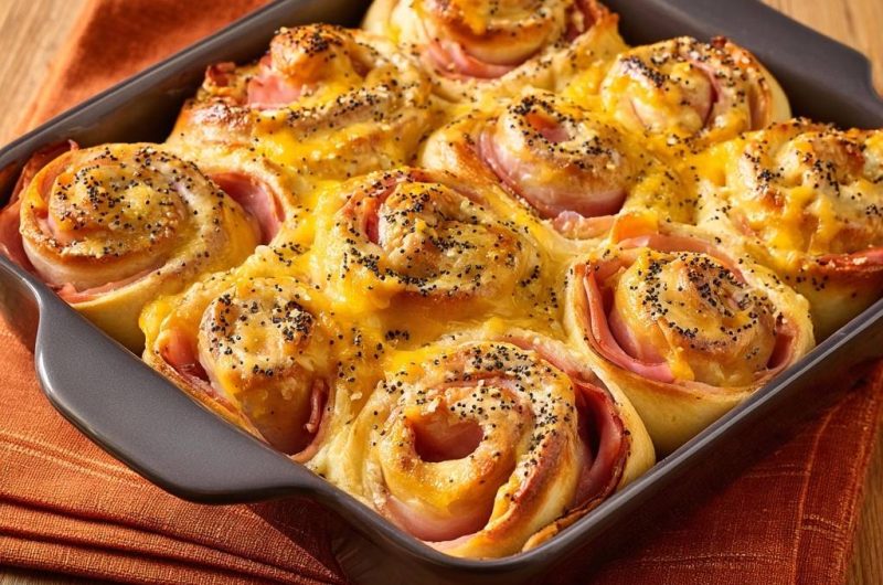 Schinken-Käse-Sesam-Rollen