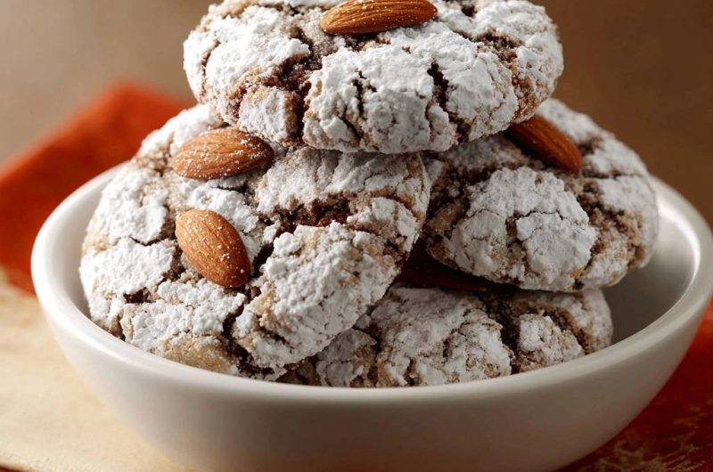Schoko-Mandel-Crinkle-Kekse