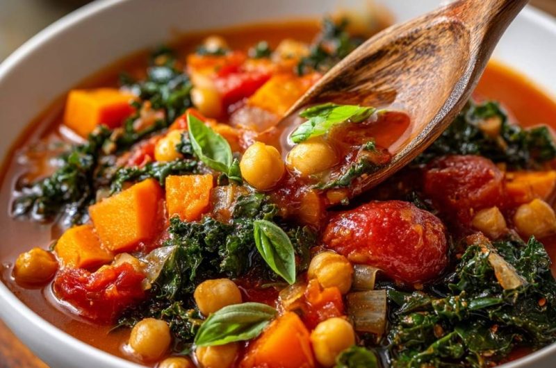 Süßkartoffel-Kichererbsen-Kale-Eintopf