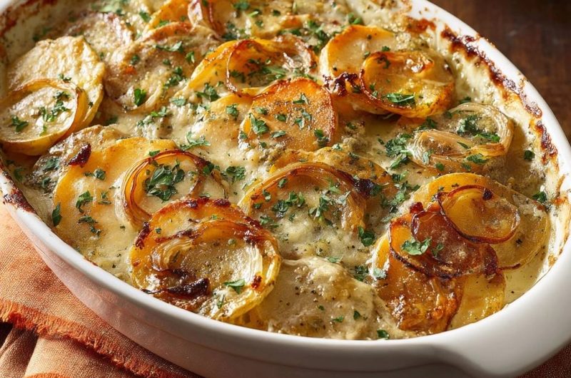 Kartoffel-Zwiebel-Gratin