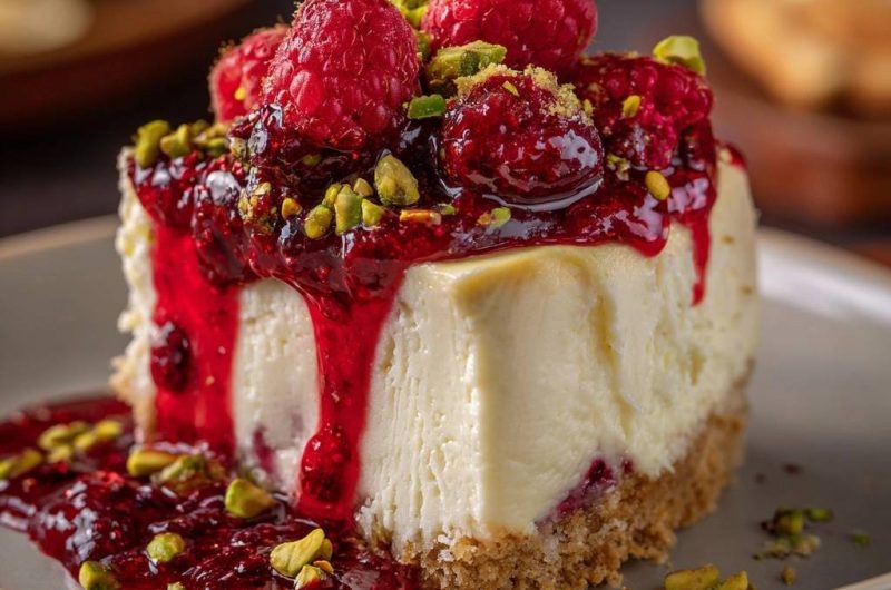 Himbeer-Pistazien-Cheesecake