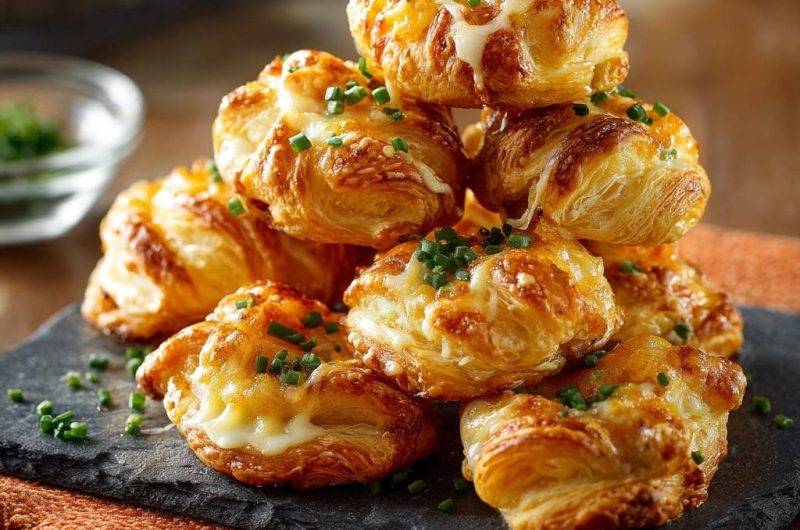 Käse-Schnittlauch-Blätterteig-Häppchen