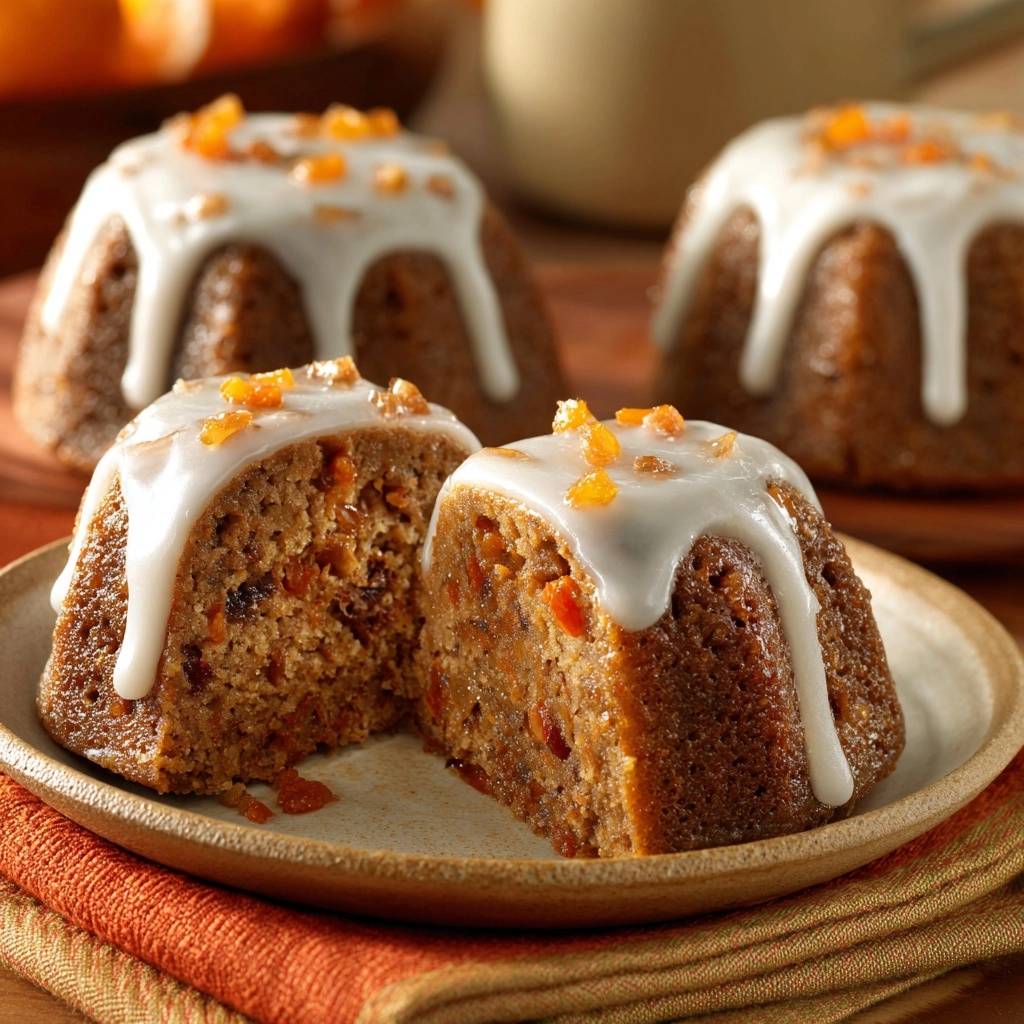 Saftiger Mini Orangen Gugelhupf Querschnitt 1 Saftiger Mini-Orangen-Gugelhupf im Anschnitt, der die fruchtige Innenansicht des kleinen Kuchens mit Orange zeigt.