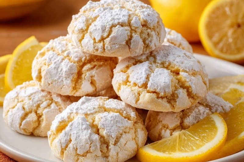 Zitronen-Crinkle-Cookies