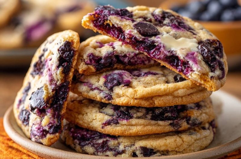 Blaubeeren-Weiße-Schokolade-Cookies