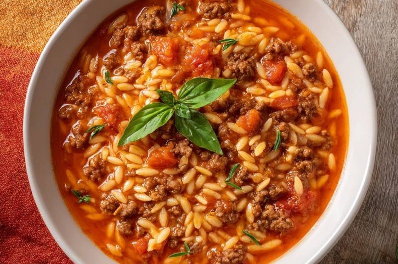 Rinderhack-Orzo