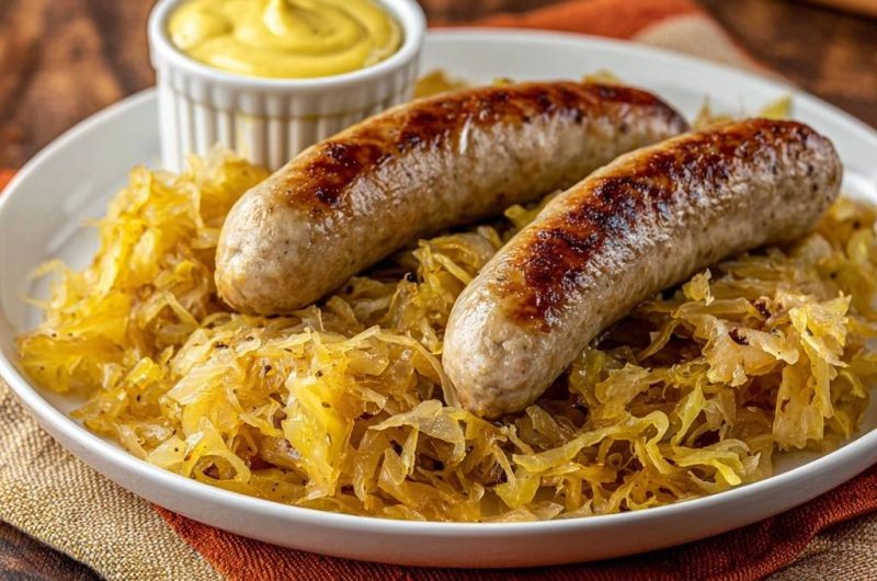 Bratwurst auf Sauerkraut