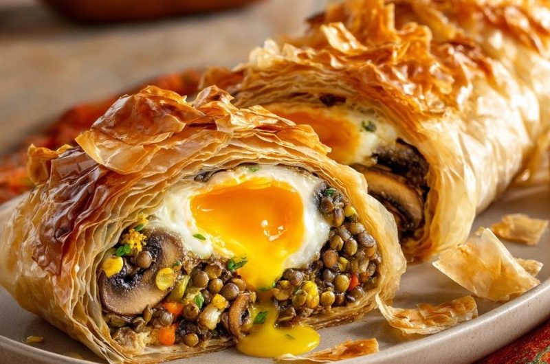 Linsen-Pilz-Strudel