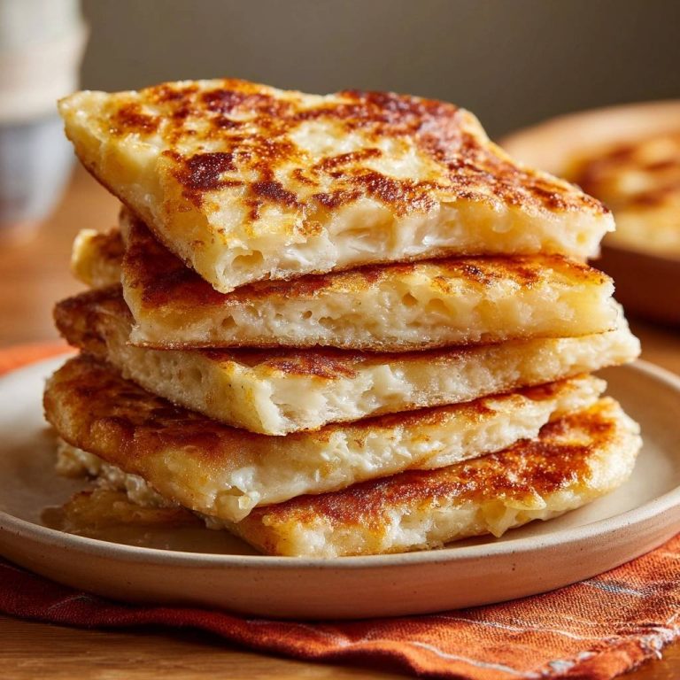 Knusprige Käse-Kartoffelpuffer mit einem Blick auf den saftigen, käsigen Querschnitt, der die Textur zeigt. Die goldbraune Kruste ist unwiderstehlich.