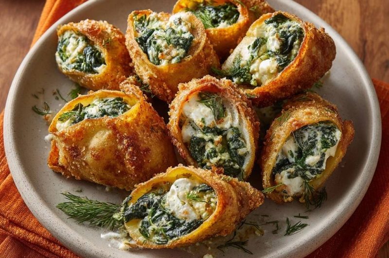 Spinat-Feta-Dill-Rollen