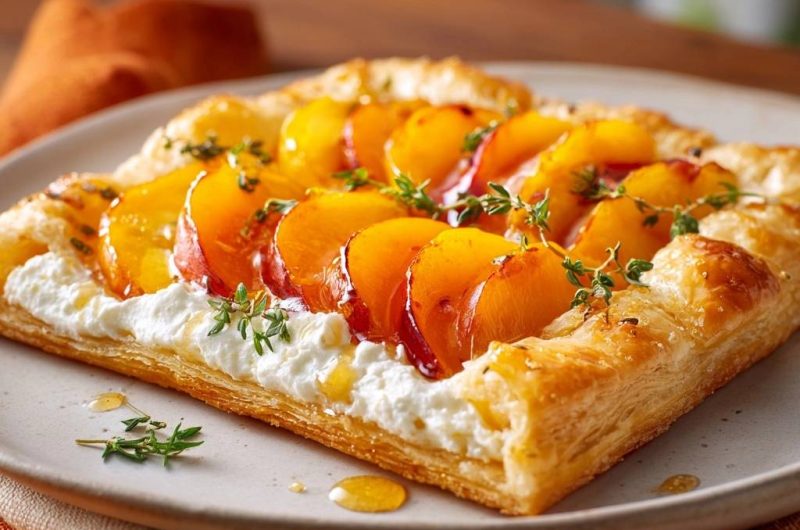 Pfirsich-Ricotta-Blätterteig-Tarte
