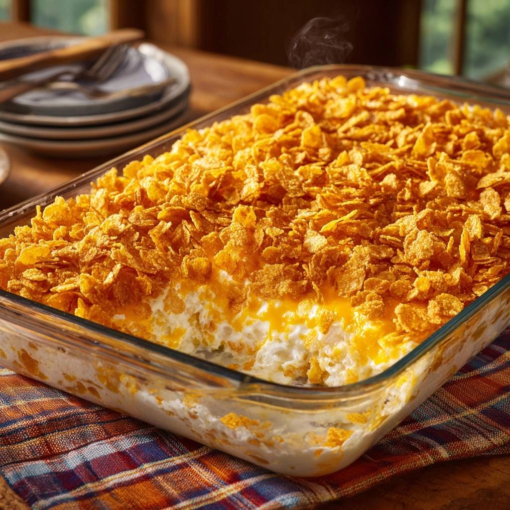 Cremiger Kartoffelauflauf Mit Knusperkruste Anschnitt 1 Cremiger Kartoffelauflauf mit Knusperkruste, frisch aus dem Ofen, zeigt hier einen Anschnitt. Der Auflauf hat eine goldbraune Knusperkruste.