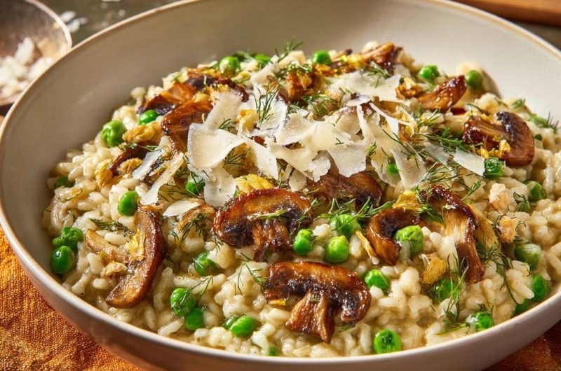 Pilz-Erbsen-Risotto