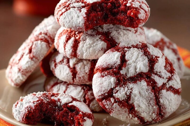 Red Velvet Crinkle Cookies