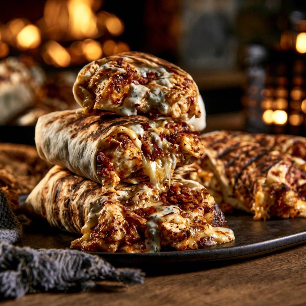 Gegrillte Chicken Bacon Wraps