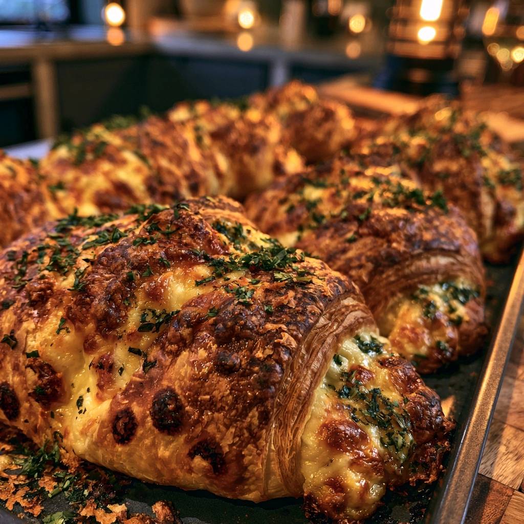 Herzhafte Käse-Knoblauch-Croissants
