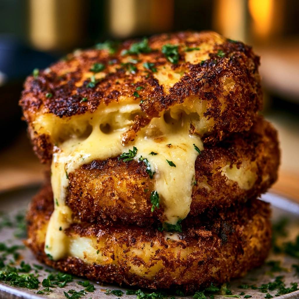 Goldbraune Käse-Kartoffel-Puffer