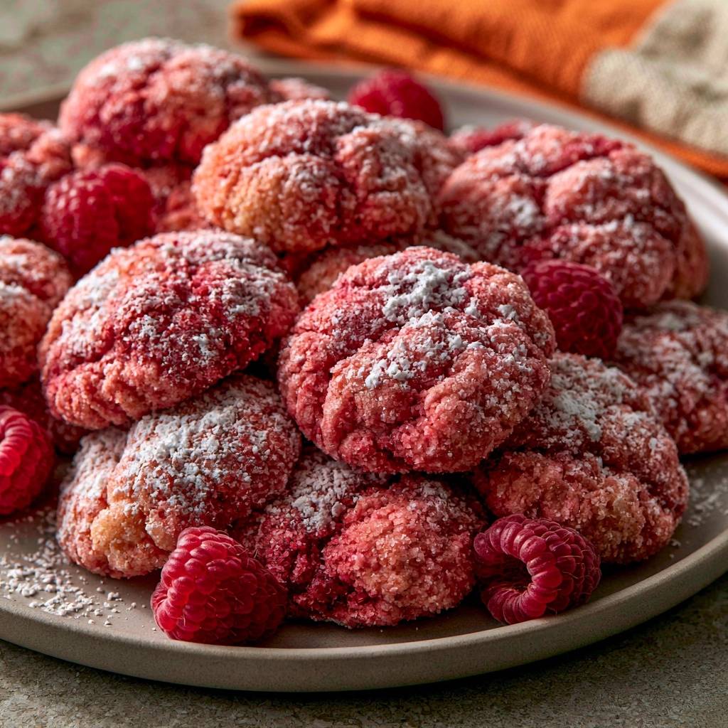 Saftige Himbeer-Crinkle-Cookies