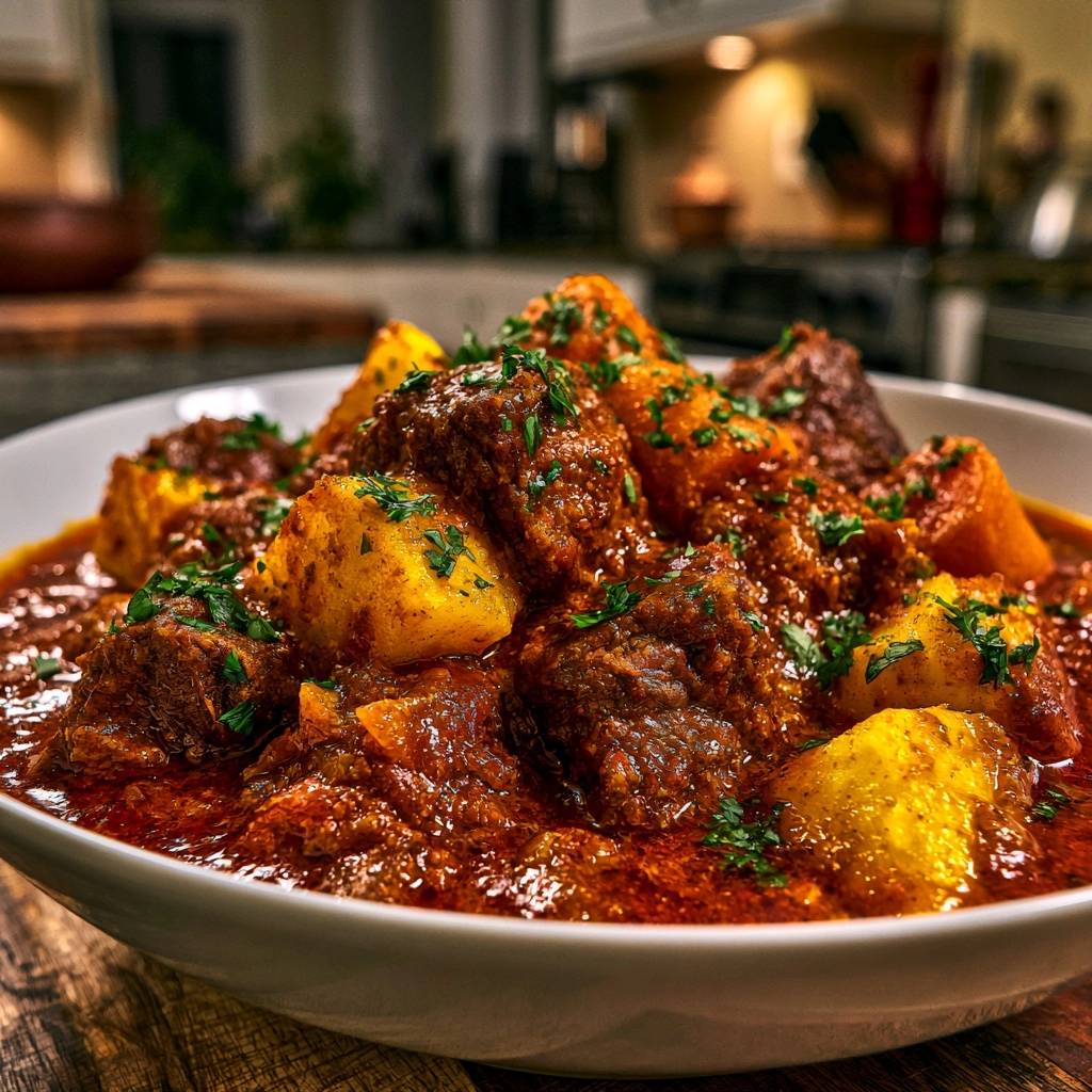 Herzhaftes Rindergulasch mit Kartoffeln