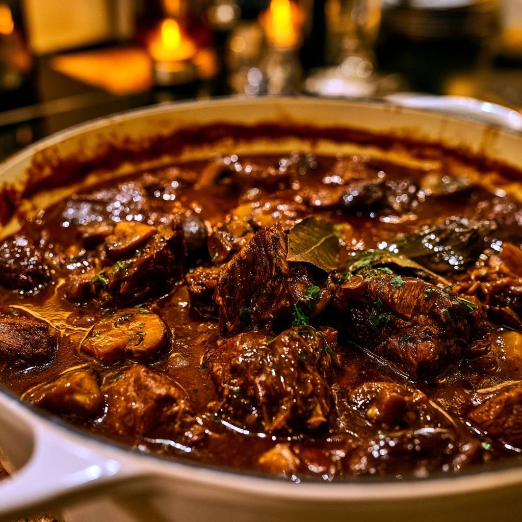 Zartes Rindergulasch mit Pilzen
