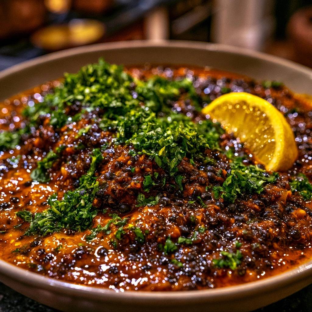 Cremiges Beluga-Linsencurry