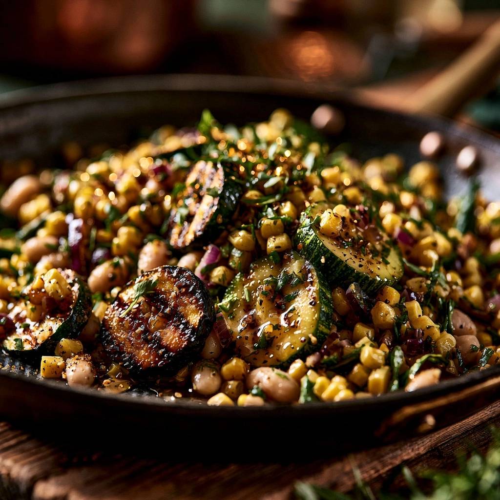 Mediterrane Zucchini-Mais-Pfanne