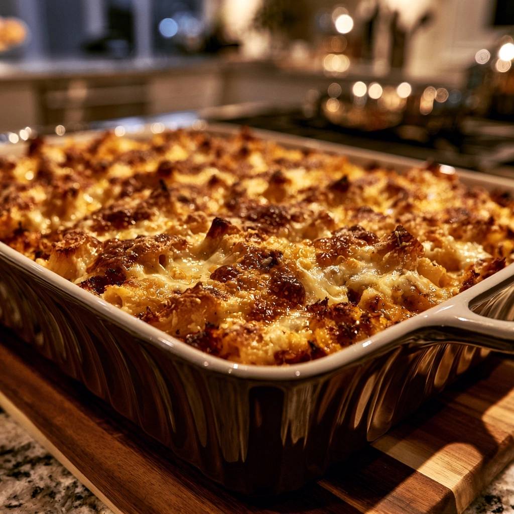 Goldbrauner Rigatoni-Auflauf