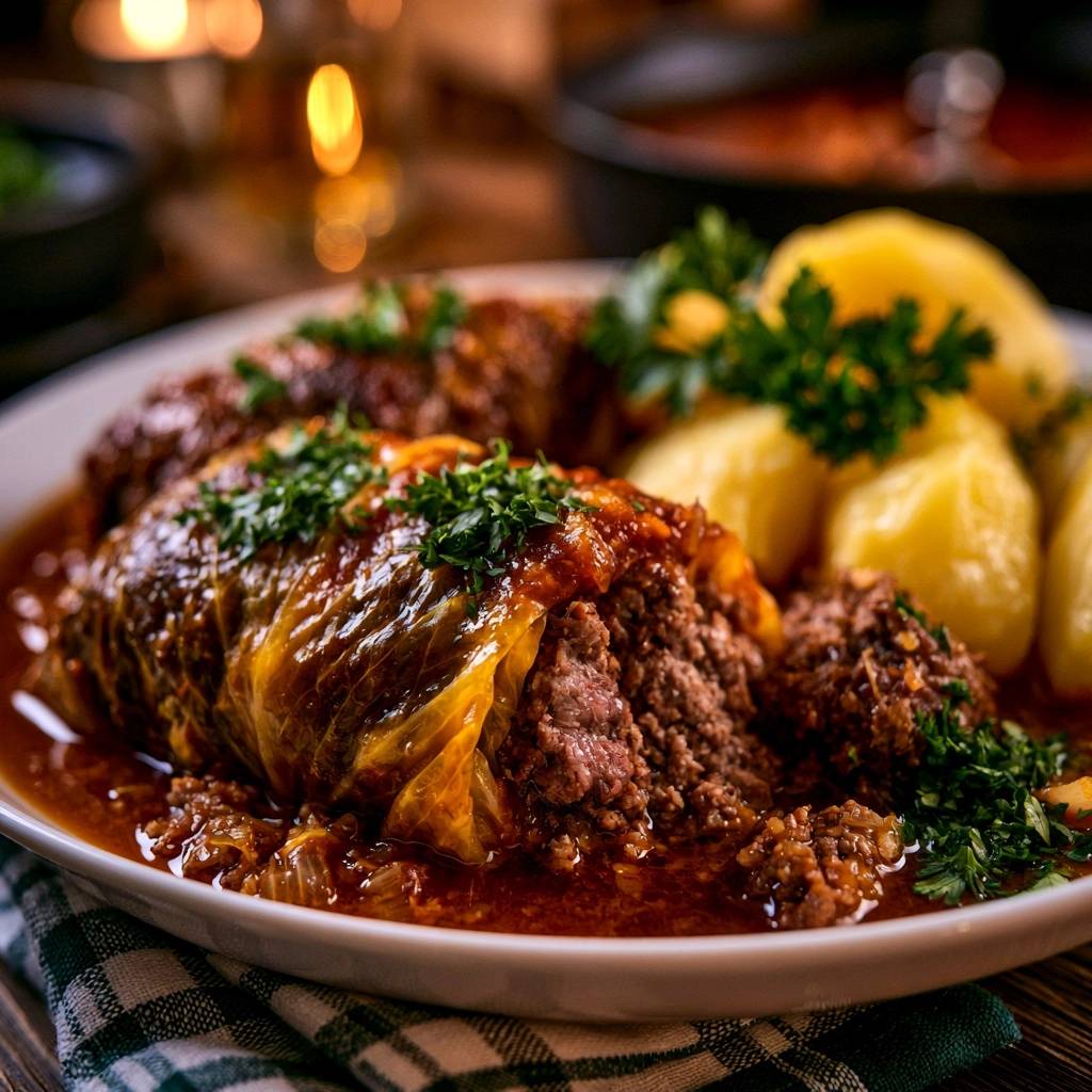 Klassische Kohlrouladen mit Rinderhack
