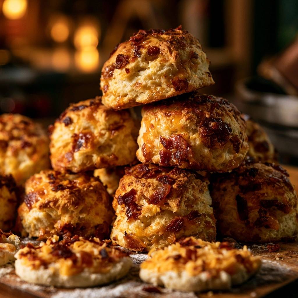 Herzhafte Cheddar-Bacon-Scones