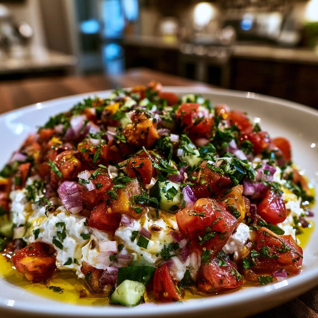 Mediterraner Tomaten-Feta-Salat