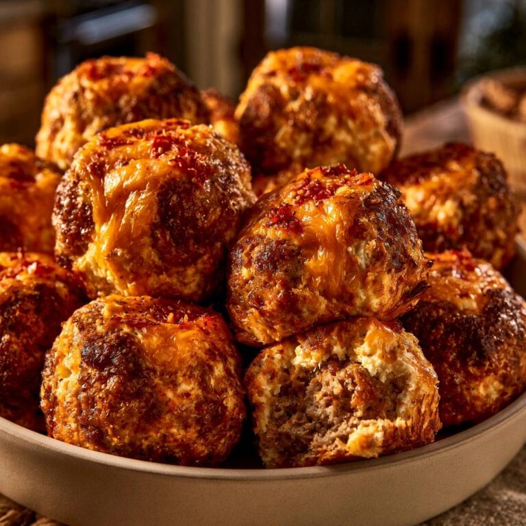 Herzhafte Cheddar-Hackbällchen: Außen kross, innen saftig