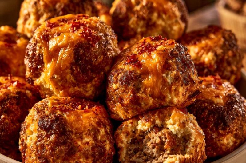 Herzhafte Cheddar-Hackbällchen