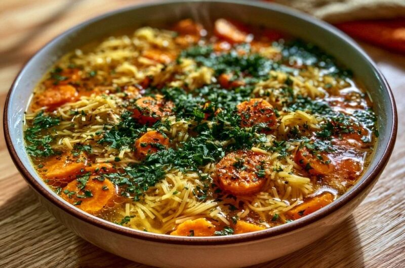 Herzhafte Hühnersuppe mit Eiernudeln