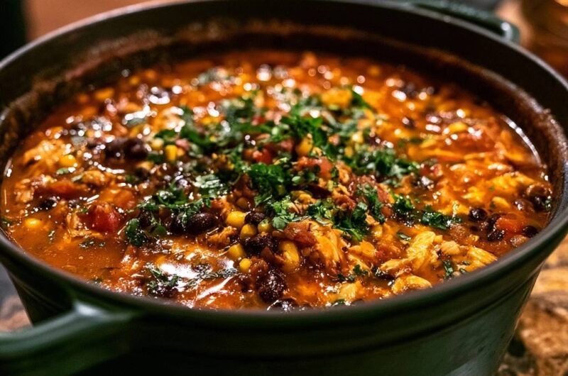 Herzhafter Hähnchen-Chili-Eintopf