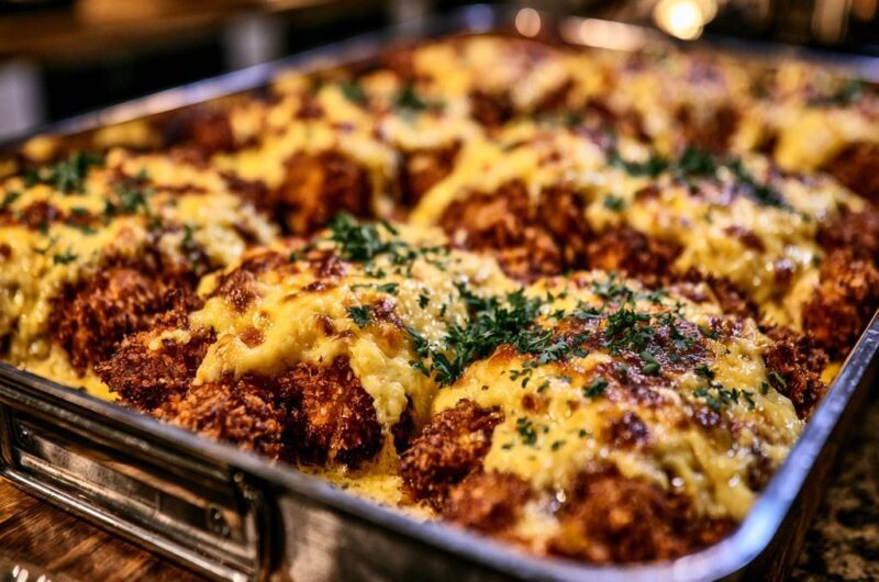 Knuspriges Ofen-Hähnchen mit Käsekruste
