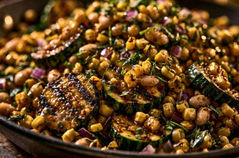 Mediterrane Zucchini-Mais-Pfanne