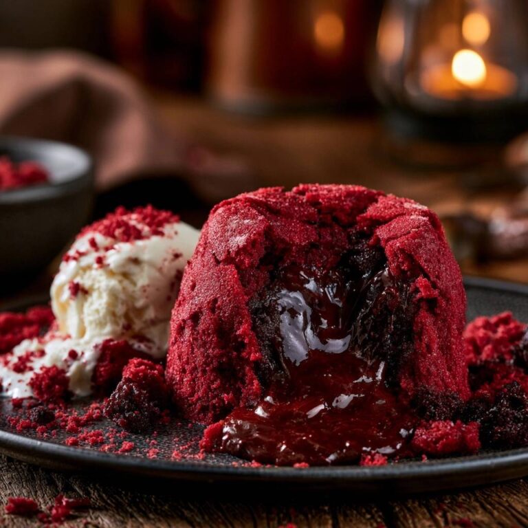 Red Velvet Lavakuchen mit flüssigem Kern: Das Rezept